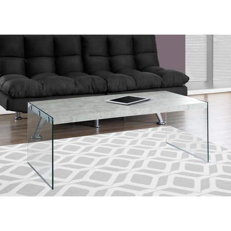 DAPHNES DINNETTE Coffee Table with Tempered Glass - Grey Cement DA2618128